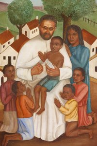 Painting depicting a christian missionary in Haiti, Port-au-Prince, Haiti 作者 不明