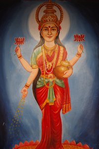 Painting depicting goddess Lakshmi, Haridwar, India 作者 不明