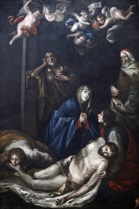 Painting in Chiesa del Carmine, Martina Franca, Apulia : Christ laid off from the cross, Martina Franca, Italie 作者 不明