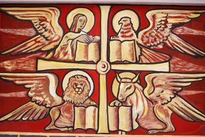 Painting in Lome cathedral : evangelists, Lome, Togo 作者 不明