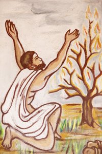 Painting in Our Lady of Togo church : The burning bush, Togoville, Togo 作者 不明