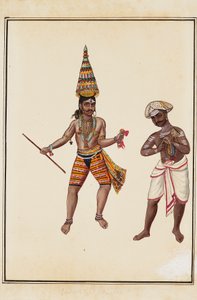 一对男性寺庙舞者，1820-1825年 作者 不明