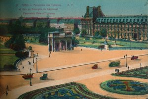杜伊勒里宫和凯旋门杜卡鲁塞尔全景图，巴黎，c1920年 作者 Unbekannt