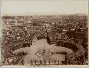 罗马圣彼得大教堂的圆顶全景c。 19世纪60年代。 作者 不明