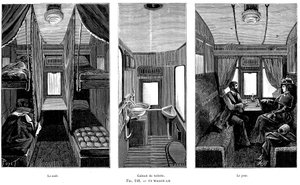 1890年，法国铁路货车照明的卧铺车的一部分 作者 不明