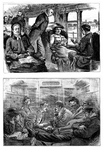 伦敦到格拉斯哥的火车上的乘客，1884年 作者 不明