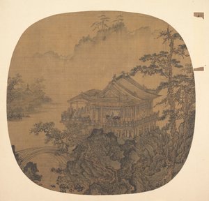湖边的亭子。 作者 不明