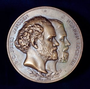 Pierre Janssen和Joseph Norman Lockyer，法国和英国的天文学家，1868年 作者 不明