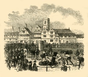 执行地点在旧史密斯菲尔德，约建于1872年。 作者 不明