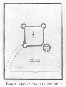 弗林特郡弗林特城堡计划。c1800 作者 不明
