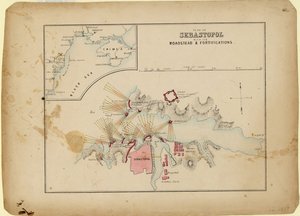 塞瓦斯托波尔计划及其道路工事和防御工事，c。 1858年 作者 不明