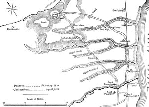 皮尔逊（1879年1月）和切姆斯福德（1879年4月）到埃特舒威（1880年）的行军计划 作者 不明