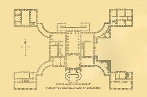 1925年Kedleston主楼平面图。 作者 不明
