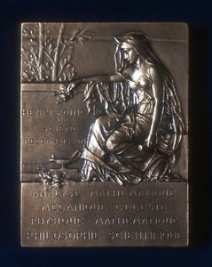 纪念法国数学家Henri Poincare逝世的Plaquette，1912年 作者 不明
