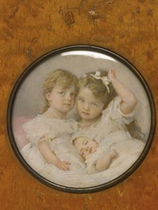 俄罗斯大公夫人奥尔加，塔蒂亚娜和玛丽亚的肖像缩影c。 1900年 作者 不明