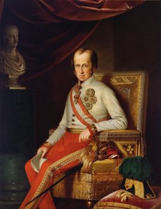 奥地利皇帝费迪南德一世的肖像1793-1875年，c。 1840年。 作者 不明