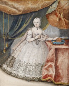 奥地利皇后玛丽亚·特蕾西亚（1717-1780年）蕾丝长袍肖像，c。 1740 作者 不明