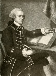 约翰·汉考克（John Hancock）肖像，身穿双口袋皮大衣，c1780，1937年。 作者 不明
