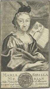 玛丽亚·西比拉·梅里安（Maria Sibylla Merian）肖像（1647-1717），1755年。 作者 不明