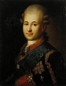 18世纪晚期，凯瑟琳大帝的最爱Semyon Zorich 1745-1799的肖像。 作者 不明