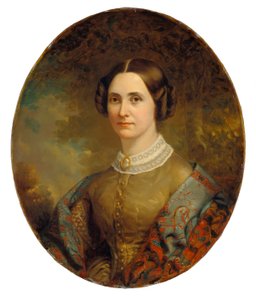 一位女士的肖像，约1855-1860。 作者 不明