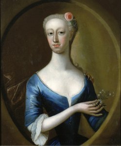 一位女士的画像，约1740年。 作者 不明