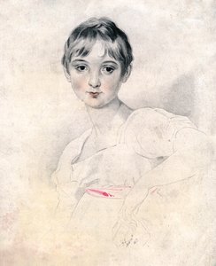一个女孩的肖像，1813年 作者 不明
