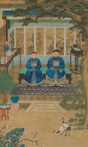 18世纪末至19世纪初，皇帝御史和他的妻子的画像。 作者 不明