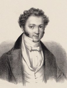 钢琴家和作曲家Ignaz Moscheles 1794-1870的肖像，1835年。 作者 不明