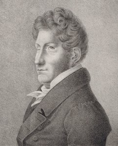 作曲家弗里德里希·库劳（Friedrich Kuhlau）的肖像1786-1832年。 作者 不明