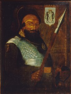 哥萨克领导人的肖像，西伯利亚的征服者Yermak Timopheyevich -1585，18世纪初。 作者 不明