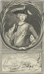 俄罗斯沙皇彼得三世的画像1728-1762，c。 1750。 作者 不明