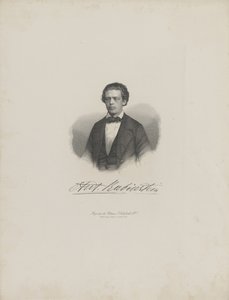 作曲家安东·鲁宾斯坦（Anton Rubinstein）1829-1894的画像，c。 1850年。 作者 不明