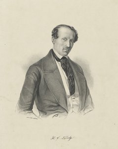 作曲家汉斯·克里斯蒂安·伦贝（Hans Christian Lumbye）的肖像1810-1874，c。 1850年。 作者 Unbekannt