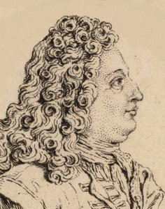 作曲家Marin Marais 1656-1728的肖像。 作者 不明