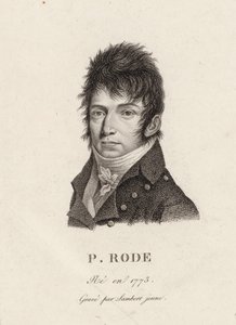 作曲家皮埃尔-雅克-约瑟夫-罗德的肖像，1774-1830。 作者 不明