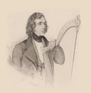 竖琴家和作曲家埃利亚斯-帕里什-阿尔瓦斯1808-1849年的画像，1830年。 作者 不明