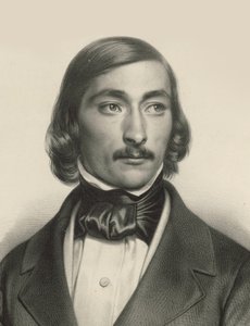小提琴家和作曲家德尔芬-阿拉德1815-1888年的肖像，约1840年。 作者 不明