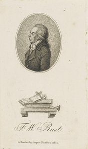 小提琴家和作曲家弗里德里希·威廉·鲁斯特（Friedrich Wilhelm Rust）1739-1796的画像，c。 1800。 作者 不明