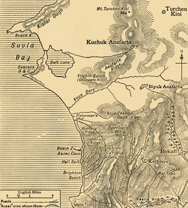 ANZAC部队在土耳其加里波利半岛上的位置，第一次世界大战，1915年7月，c1920。 作者 不明