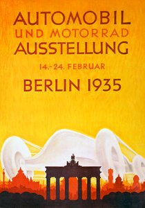 1935年2月在柏林举行的汽车和摩托车博览会的广告海报