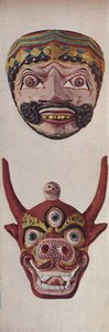 礼节和节日面具中的原始文化-节日面具和牛口罩，c1935 作者 不明