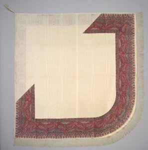 印花真丝周转披肩，1835-1840年。 作者 不明