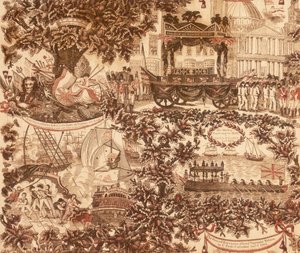 描绘纳尔逊子爵葬礼队伍的亚麻布印刷板，1806年 作者 不明