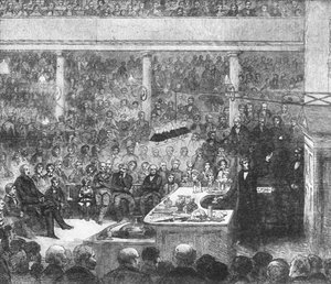 法拉第教授在皇家学院讲学... 1856年，1901年。 作者 不明