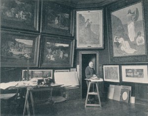 Puvis De Chavannes在他的工作室，c1897 作者 不明