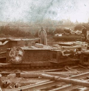 Big Bertha枪的铁路安装，c1914-c1918 作者 不明