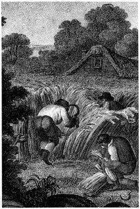 用镰刀收割并捆捆捆绳轮，英格兰，c1800 作者 不明