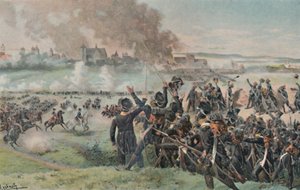 拿破仑在拉迪斯邦之前的战场上再现，1809年，1896年。 作者 不明