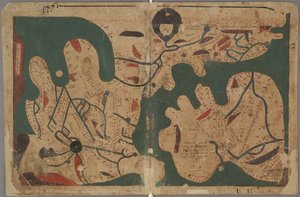 矩形世界地图出处：《科学奇观》和《奇迹的眼睛》，第11版 作者 不明